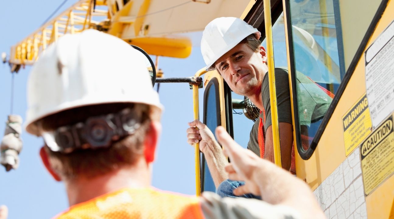 DPS crew member in safety gear